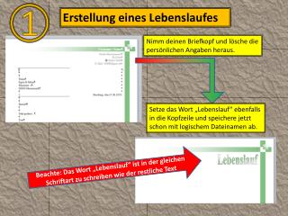 Erstellung eines Lebenslaufes