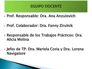 EQUIPO DOCENTE