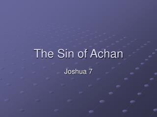 The Sin of Achan