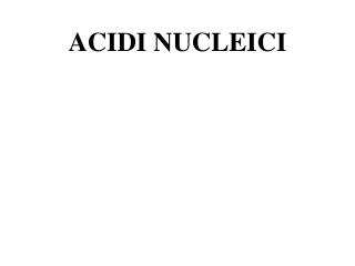 ACIDI NUCLEICI