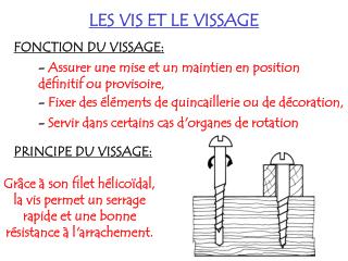 LES VIS ET LE VISSAGE