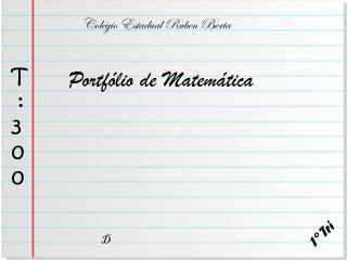 Portfólio de Matemática