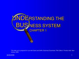 UNDE RSTANDING THE BUS INESS SYSTEM CHAPTER 1