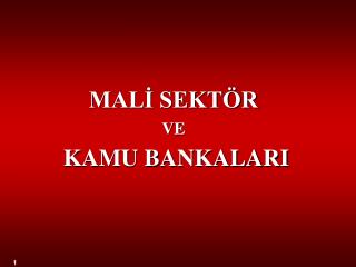 MALİ SEKTÖR VE KAMU BANKALARI