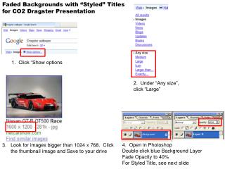Faded Backgrounds with “Styled” Titles for CO2 Dragster Presentation