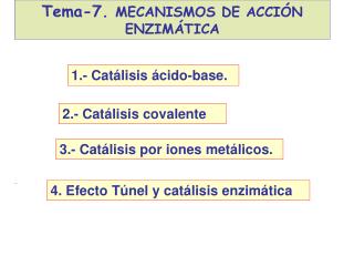1.- Catálisis ácido-base.