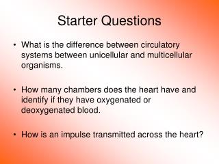 Starter Questions