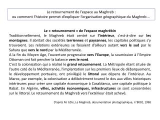 Le retournement de l’espace au Maghreb :