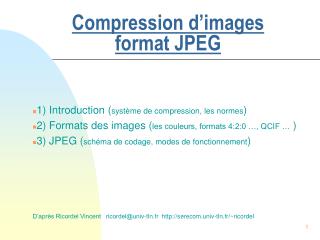 Compression d’images format JPEG