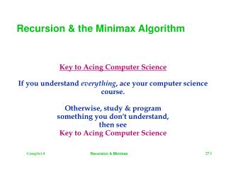 Recursion &amp; the Minimax Algorithm