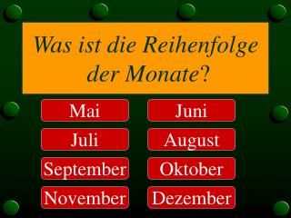 Was ist die Reihenfolge der Monate ?