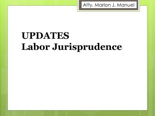 UPDATES Labor Jurisprudence