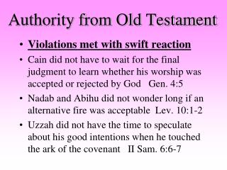 Authority from Old Testament