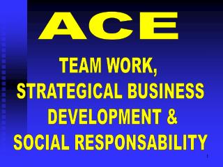 TEAM WORK, STRATEGICAL BUSINESS DEVELOPMENT &amp; SOCIAL RESPONSABILITY