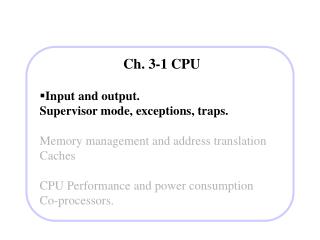 Ch. 3-1 CPU