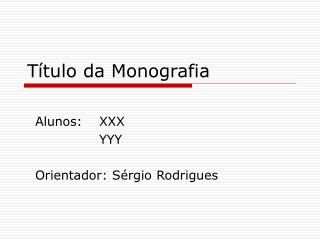 Título da Monografia