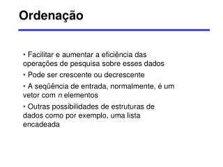 Ordenação