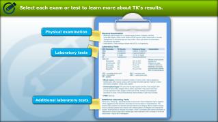 Select each exam or test to learn more about TK’s results.