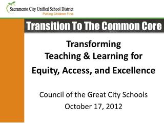 Transition To The Common Core