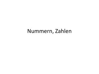 Nummern , Zahlen