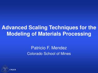 Advanced Scaling Techniques for the Modeling of Materials Processing