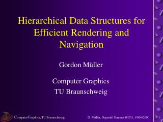Hierarchical Data Structures for Efficient Rendering and Navigation