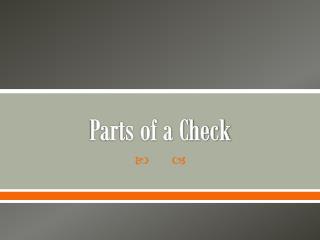 Parts of a Check