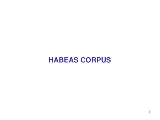 HABEAS CORPUS