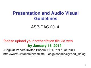 Presentation and Audio Visual Guidelines