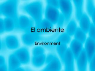 El ambiente