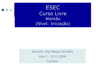 ESEC Curso Livre Alemão (Nível: Iniciação)