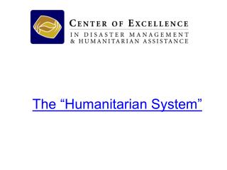 The “Humanitarian System”