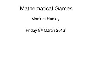 Mathematical Games