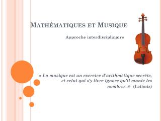 Mathématiques et Musique