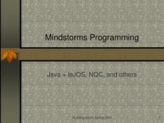 Mindstorms Programming