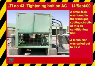 LTI no 43: Tightening bolt on AC 14/Sept/00