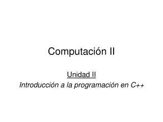 Computación II