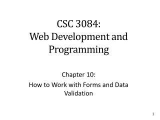 CSC 3084: Web Development and Programming