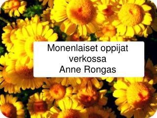 Monenlaiset oppijat verkossa Anne Rongas