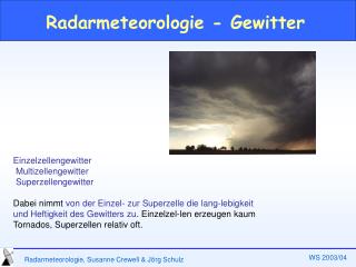 Radarmeteorologie - Gewitter
