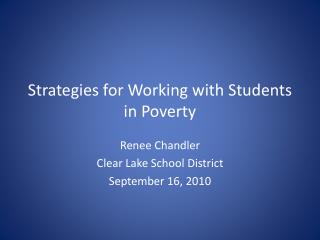 Strategies for Working with Students in Poverty