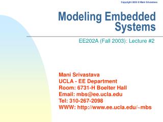Modeling Embedded Systems