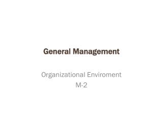 General Management