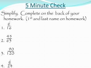 5 Minute Check