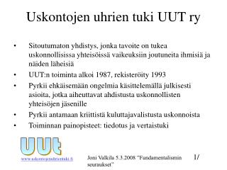 Uskontojen uhrien tuki UUT ry