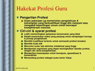 Hakekat Profesi Guru