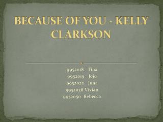 BECAUSE OF YOU - KELLY CLARKSON