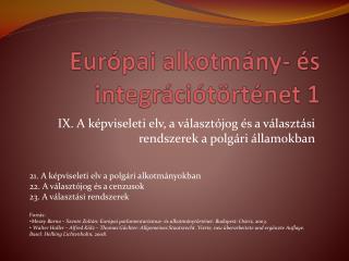 Európai alkotmány- és integrációtörténet 1