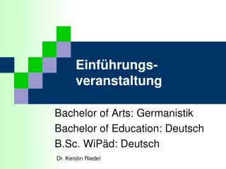 Einführungs-veranstaltung