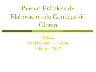 Buenas Prácticas de Elaboración de Comidas sin Gluten